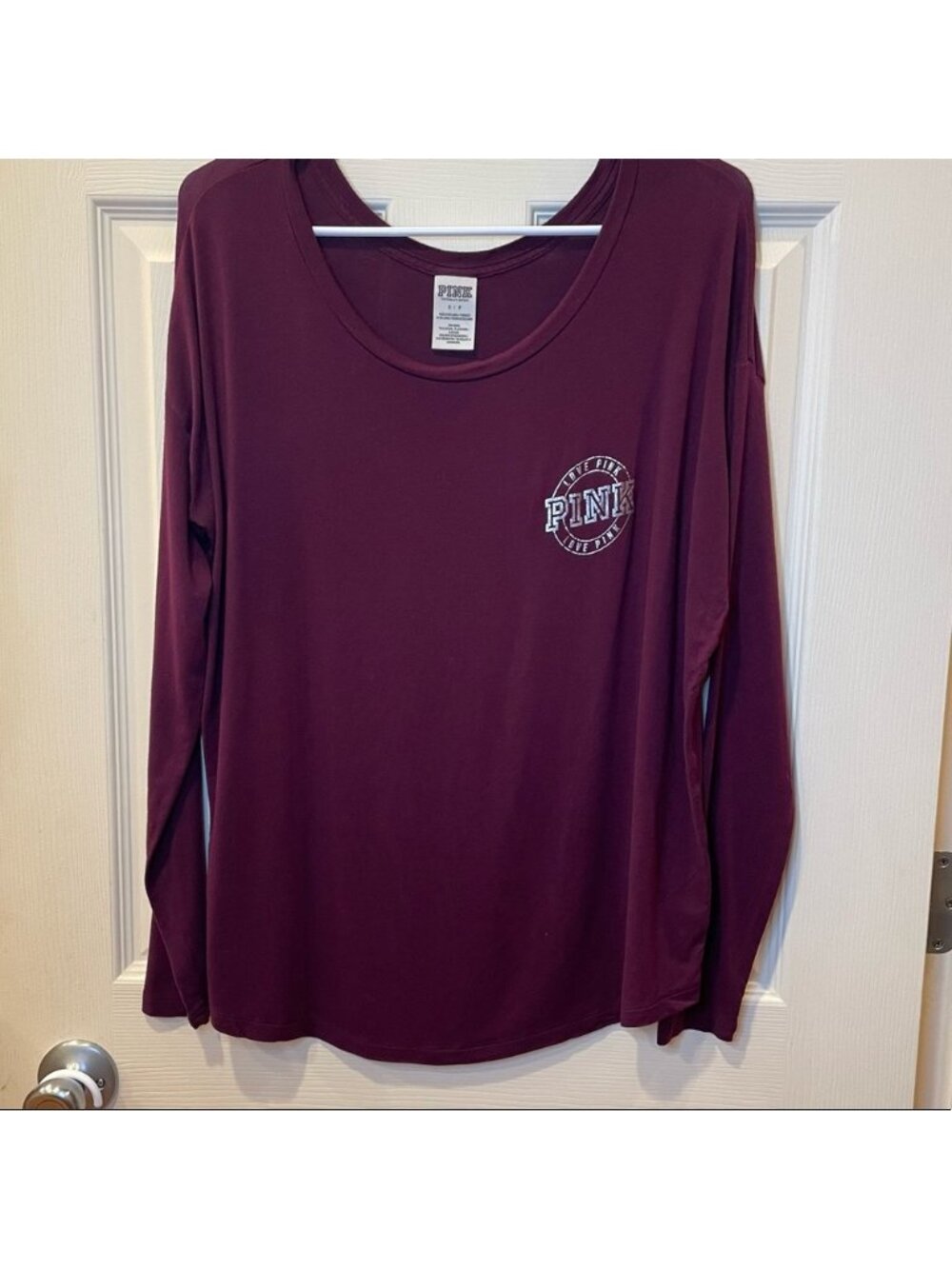 Maroon PINK Long-sleeve Shirt